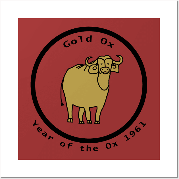 Born 1961 Year of the Gold Ox Wall Art by ellenhenryart